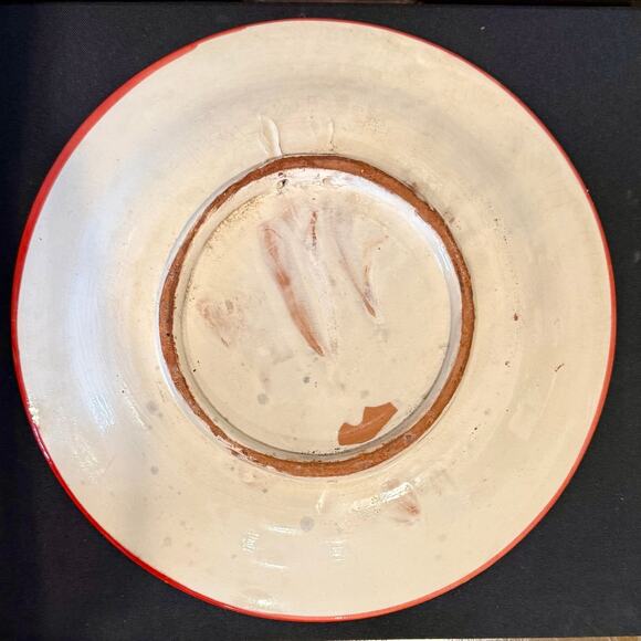 Vintage Signed EUSEBIO SANDOVAL Handmade Hand Painted Dish Art 12" - Picture 3 of 4